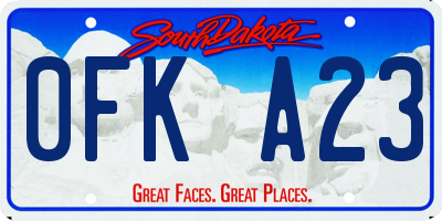 SD license plate 0FKA23