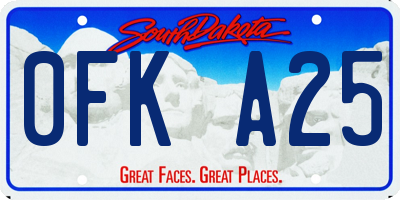 SD license plate 0FKA25