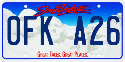 SD license plate 0FKA26