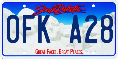 SD license plate 0FKA28