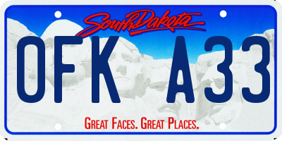 SD license plate 0FKA33