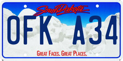 SD license plate 0FKA34