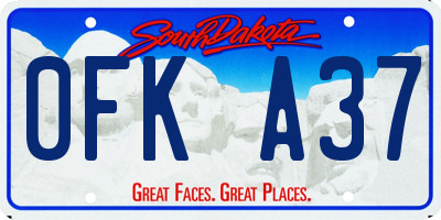 SD license plate 0FKA37
