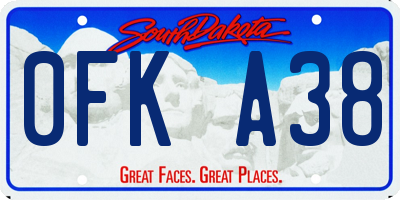 SD license plate 0FKA38