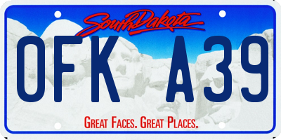 SD license plate 0FKA39