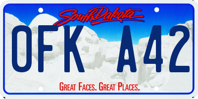 SD license plate 0FKA42