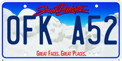 SD license plate 0FKA52