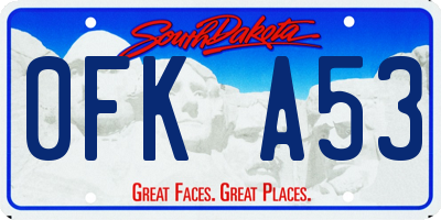 SD license plate 0FKA53