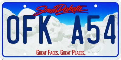 SD license plate 0FKA54