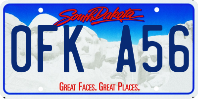 SD license plate 0FKA56