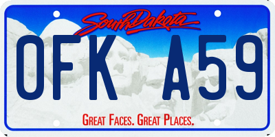 SD license plate 0FKA59