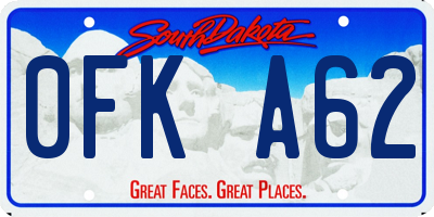 SD license plate 0FKA62