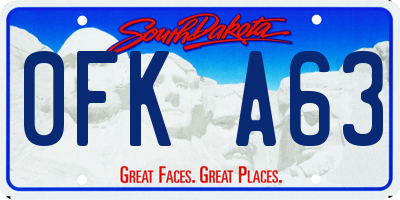 SD license plate 0FKA63