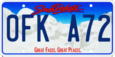 SD license plate 0FKA72