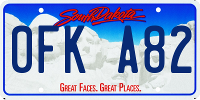SD license plate 0FKA82