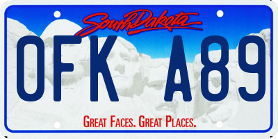SD license plate 0FKA89