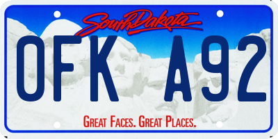 SD license plate 0FKA92