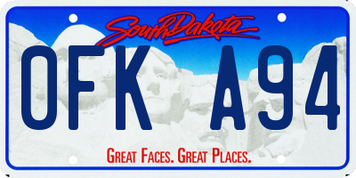 SD license plate 0FKA94