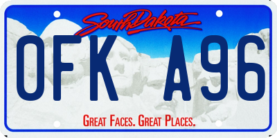 SD license plate 0FKA96