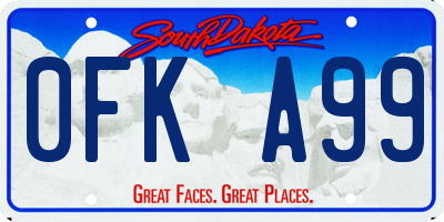 SD license plate 0FKA99