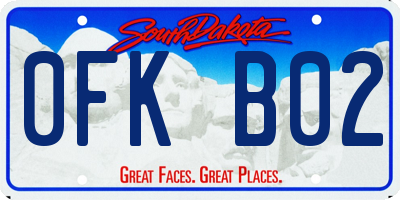 SD license plate 0FKB02