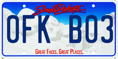 SD license plate 0FKB03