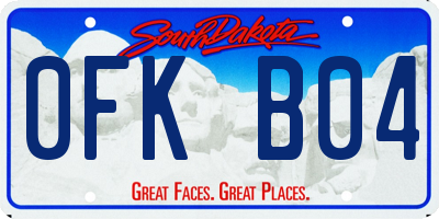 SD license plate 0FKB04