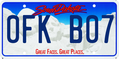 SD license plate 0FKB07