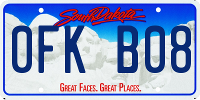 SD license plate 0FKB08