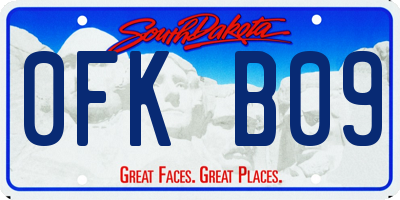 SD license plate 0FKB09