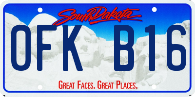 SD license plate 0FKB16