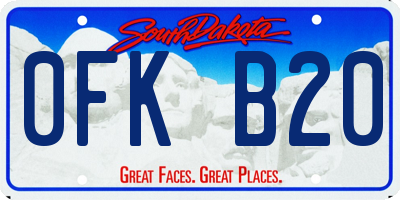 SD license plate 0FKB20