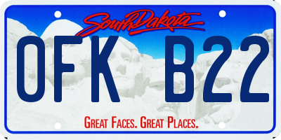SD license plate 0FKB22