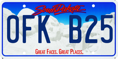 SD license plate 0FKB25
