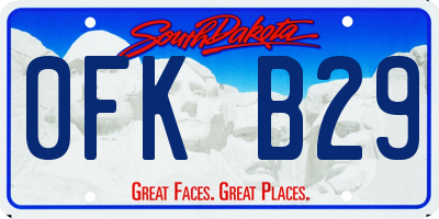 SD license plate 0FKB29