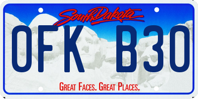 SD license plate 0FKB30