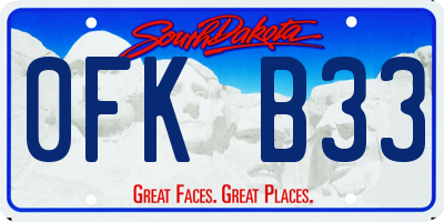 SD license plate 0FKB33