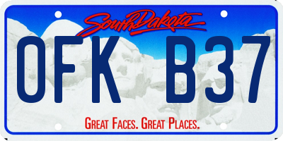 SD license plate 0FKB37