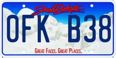 SD license plate 0FKB38