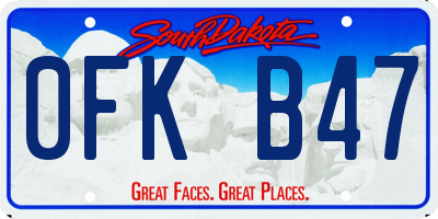 SD license plate 0FKB47