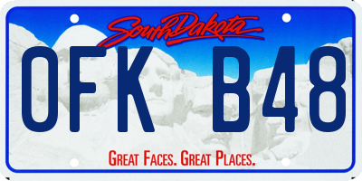 SD license plate 0FKB48