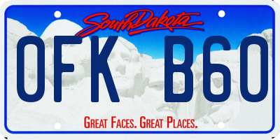 SD license plate 0FKB60