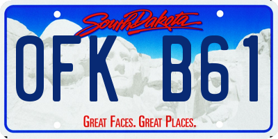 SD license plate 0FKB61