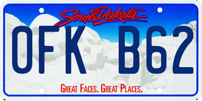 SD license plate 0FKB62