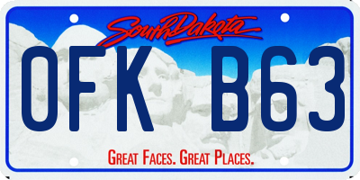 SD license plate 0FKB63