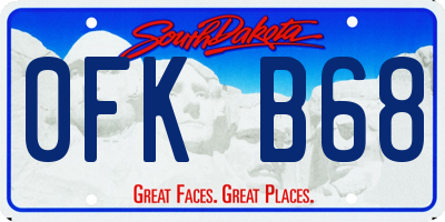 SD license plate 0FKB68