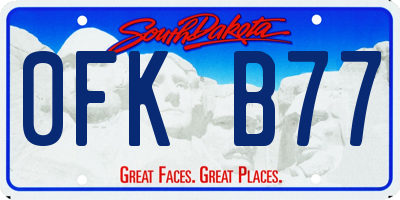 SD license plate 0FKB77