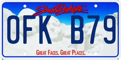 SD license plate 0FKB79