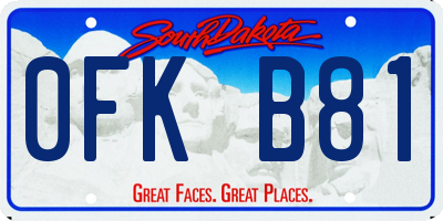 SD license plate 0FKB81