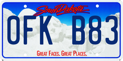 SD license plate 0FKB83